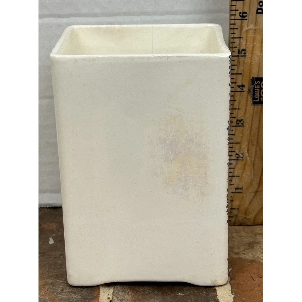 Vintage Porcelain Canister Flour Roses 20's-40's Cottagecore Farmhouse Country